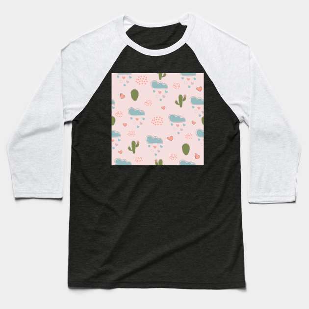 Heart Pattern Baseball T-Shirt by Creative Meadows